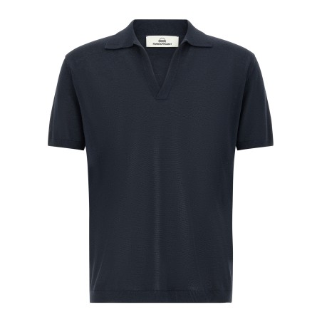 Open collar polo shirt