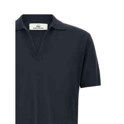 Open collar polo shirt