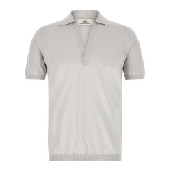 Open collar polo shirt