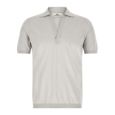 Open collar polo shirt