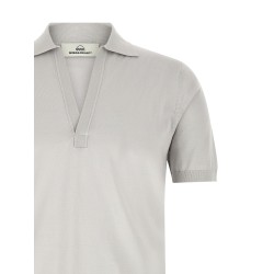 Open collar polo shirt