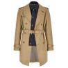 Denim insert trench coat