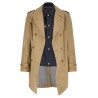 Denim insert trench coat