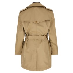 Denim insert trench coat