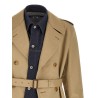 Denim insert trench coat