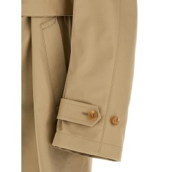 Denim insert trench coat