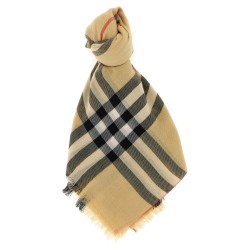 Check wool scarf