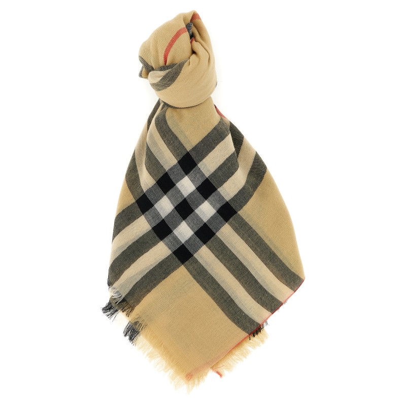 Check wool scarf