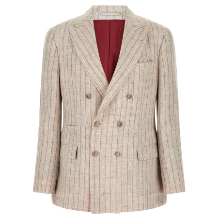 Pinstripe twill blazer