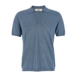 Open collar polo shirt