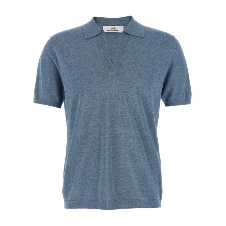 Open collar polo shirt