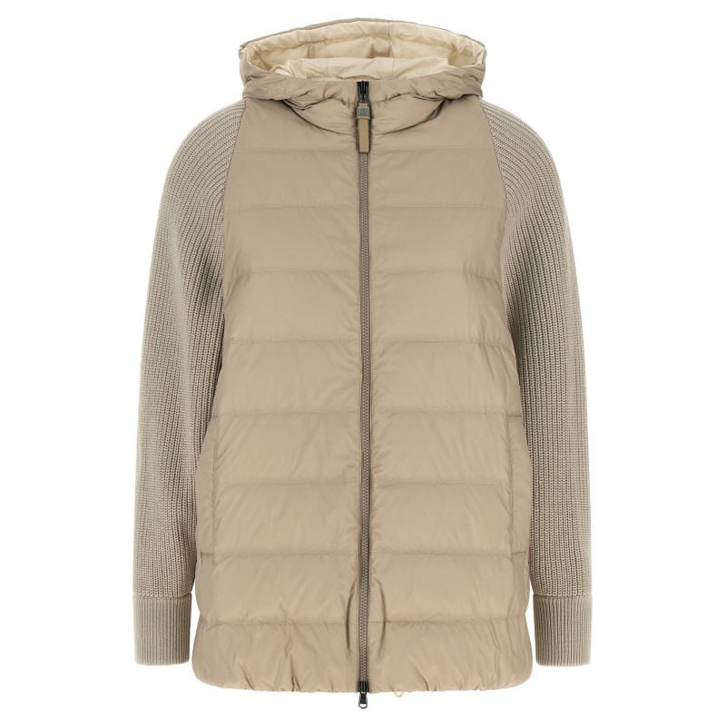 'Shiny Zipper Pull' down jacket