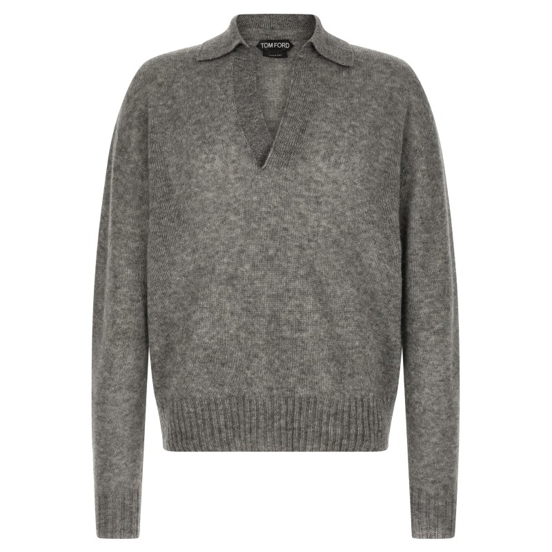 Cashmere and silk polo shirt