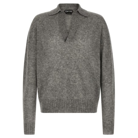 Cashmere and silk polo shirt