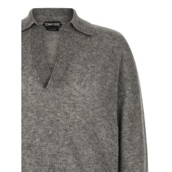 Cashmere and silk polo shirt
