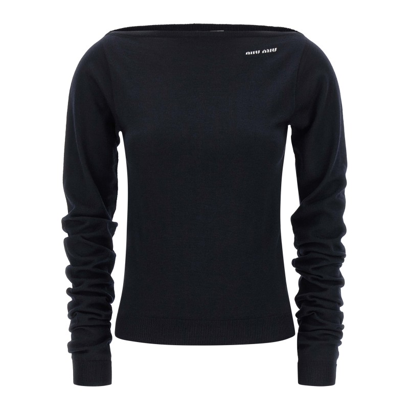 Boat neckline sweater