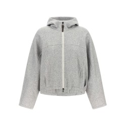 'Shiny Zipper Pull' cropped hoodie