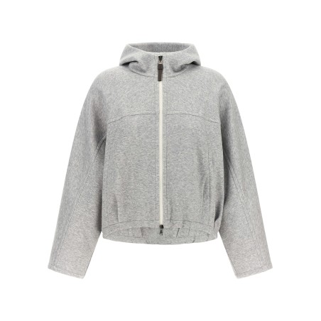 'Shiny Zipper Pull' cropped hoodie