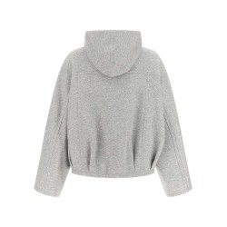 'Shiny Zipper Pull' cropped hoodie