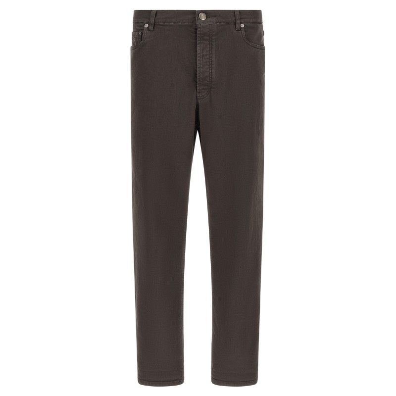 Garment-dyed denim jeans