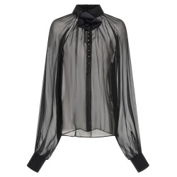 Chiffon blouse with flower