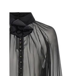 Chiffon blouse with flower