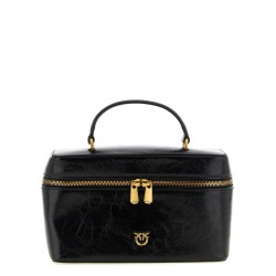 Crumpled effect leather handbag