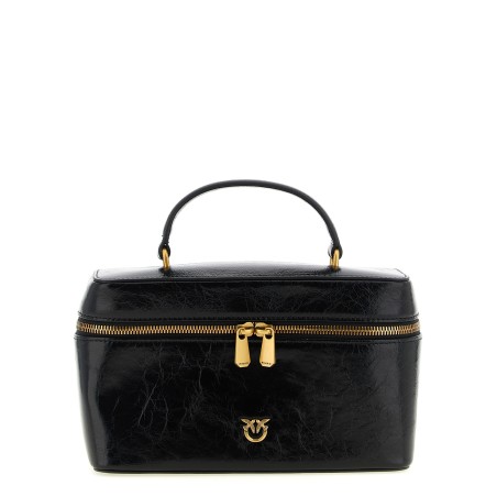 Crumpled effect leather handbag