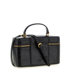 Crumpled effect leather handbag