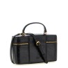 Crumpled effect leather handbag