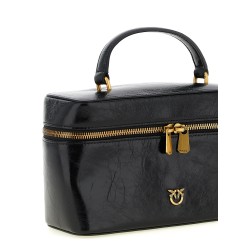 Crumpled effect leather handbag