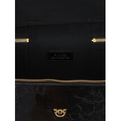 Crumpled effect leather handbag