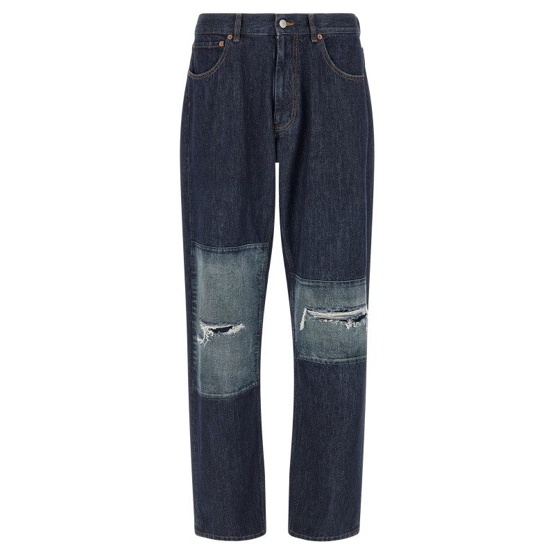 Patchwork insert jeans