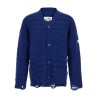 Distressed wool cardigan