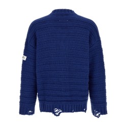 Distressed wool cardigan
