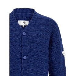 Distressed wool cardigan