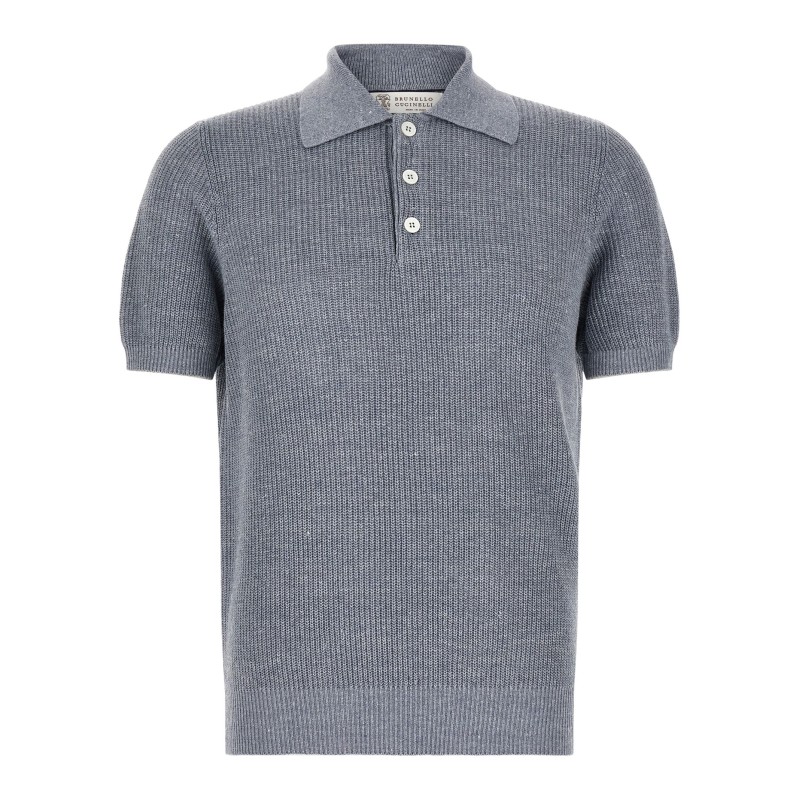 English half-ribbed polo shirt