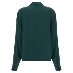 Satin silk polo shirt