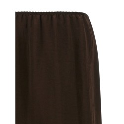 Satin froissé and lace skirt