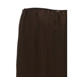 Satin froissé and lace skirt