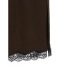 Satin froissé and lace skirt