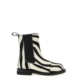 Zebra pony ankle boots