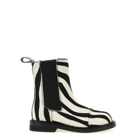 Zebra pony ankle boots