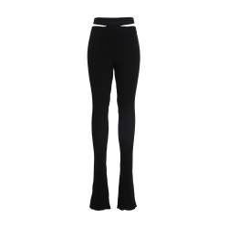Ribbed flared trousers