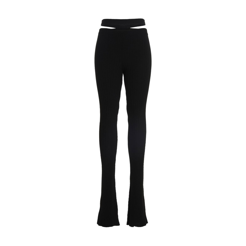 Ribbed flared trousers