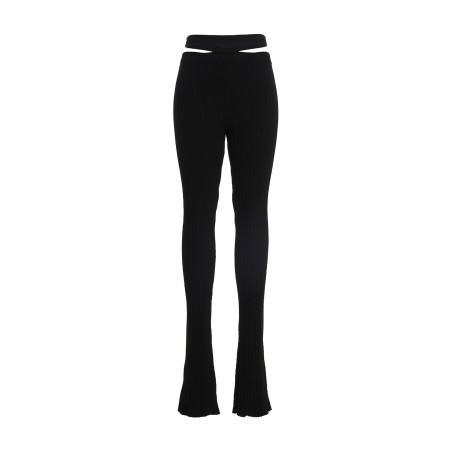 Ribbed flared trousers