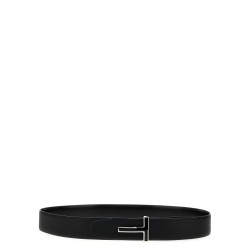 Logo leather belt