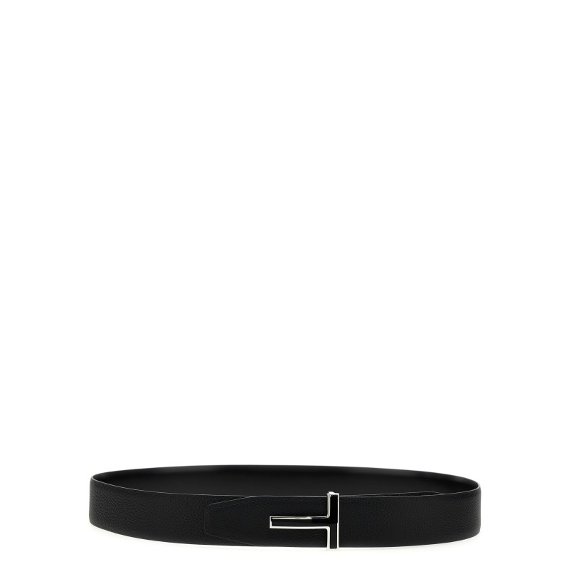 Logo leather belt