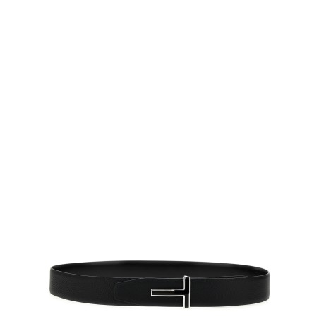 Logo leather belt