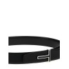 Logo leather belt
